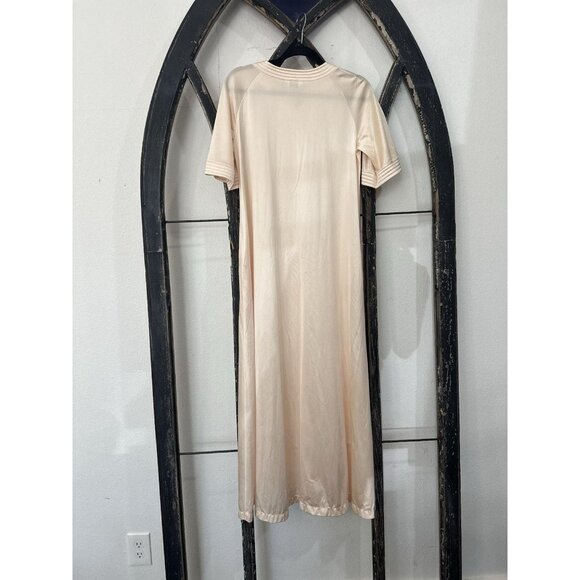 1960s Vanity Fair House Dress: Vintage Peach Mod Robe XS - Picture 2 of 7